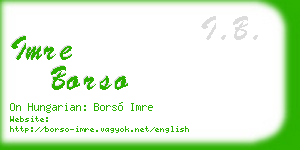 imre borso business card
